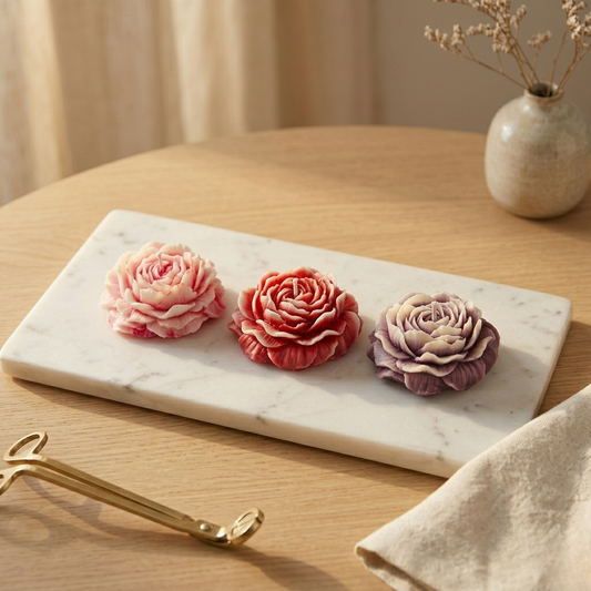 Peony Mould Scented Candle - 12 Hours Burn Time