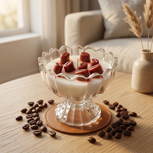 Coffee in Glass Bowl Premium Scented Candle - Coffee Fragrance - 45 Hours Burn Time