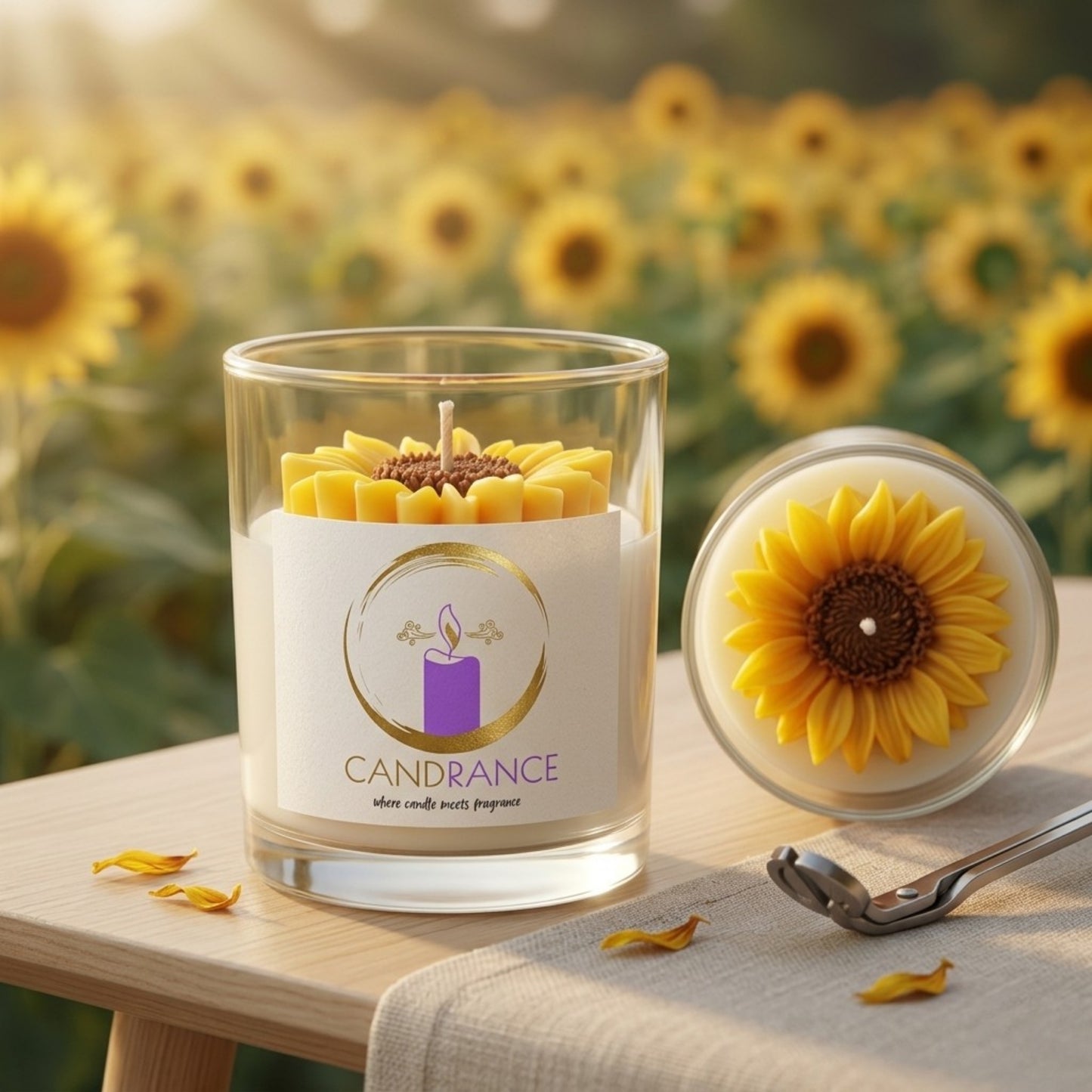 Sunflower Jar Scented Candle - 72 Hours Burn Time
