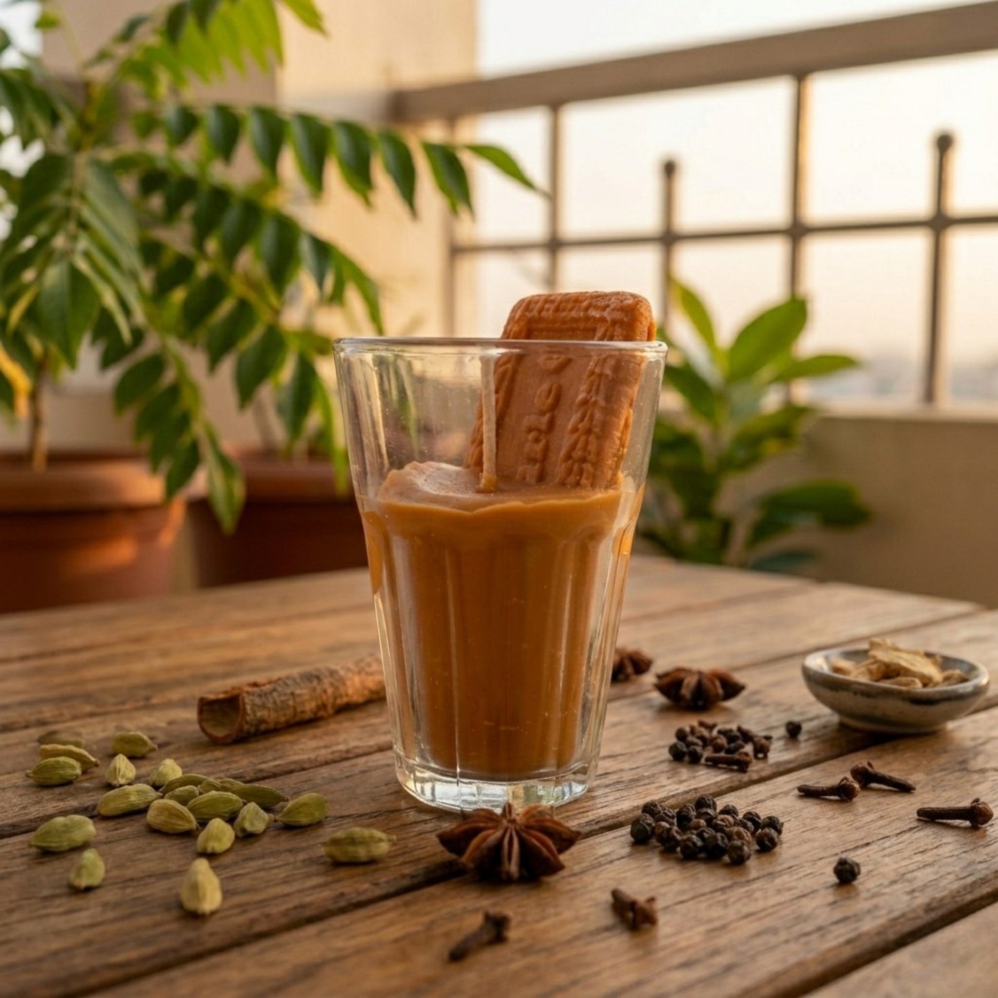 Tea and Parle G Candle - Masala Chai Scented - 40 Hours Burn Time