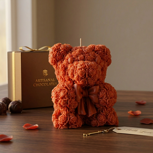 Teddy with Bow Mould Scented Candle - 36 Hours Burn Time